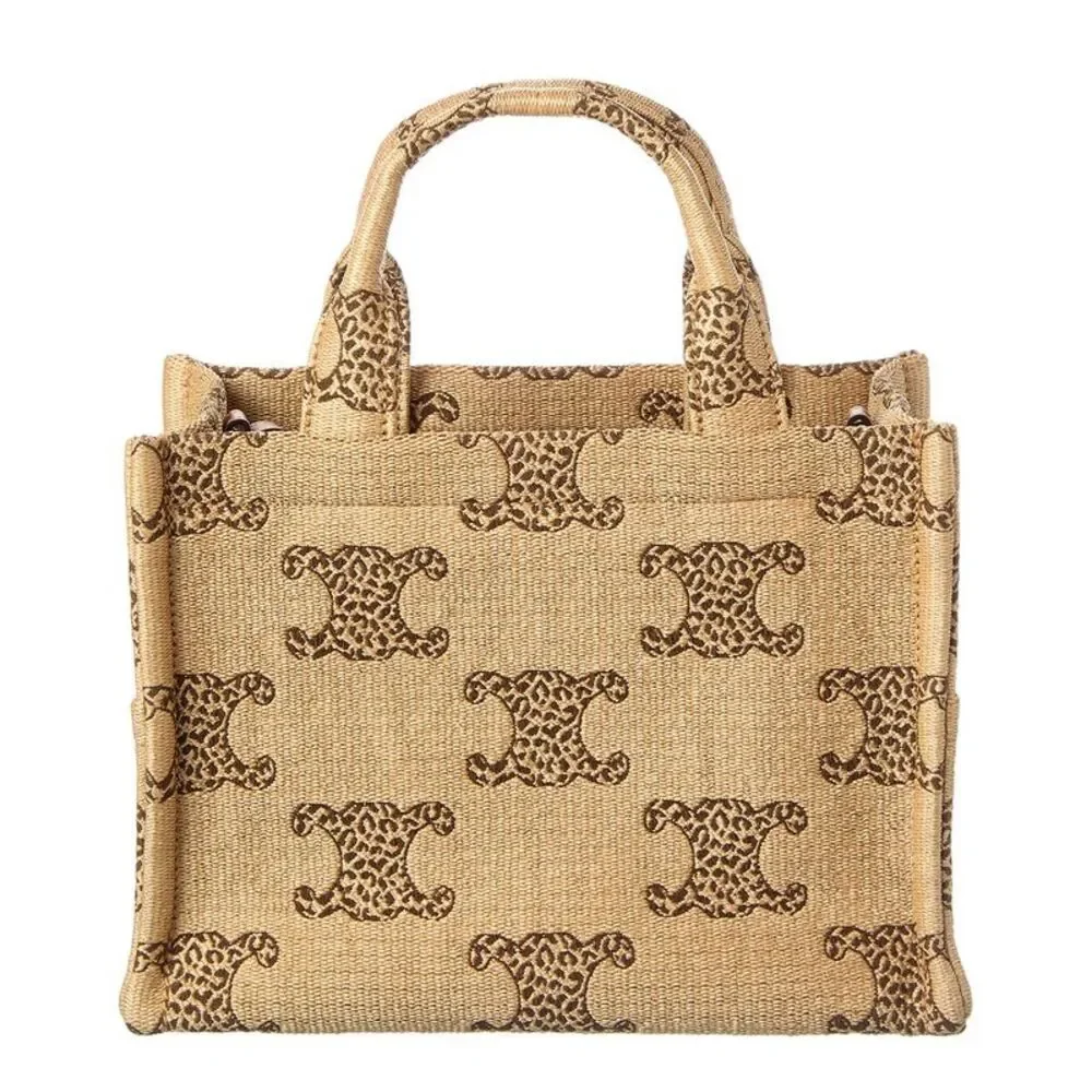 Celine Canvas & Leather Tote, Beige